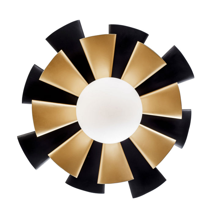 Varaluz - 372S01LMBFG - One Light Convertible Flush Mount/Wall Sconce - Daphne - Matte Black/French Gold