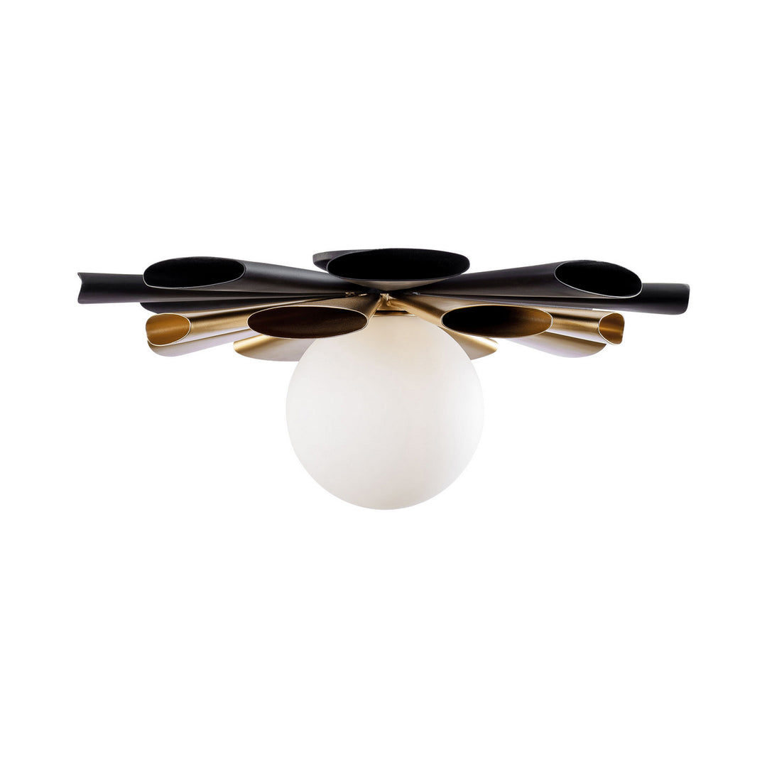 Varaluz - 372S01LMBFG - One Light Convertible Flush Mount/Wall Sconce - Daphne - Matte Black/French Gold