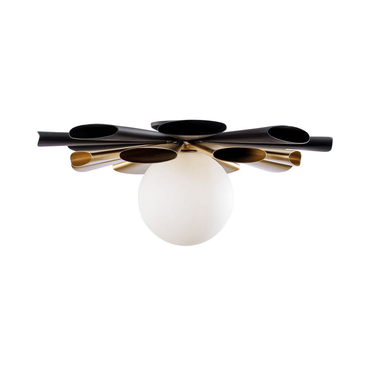 Varaluz - 372S01LMBFG - One Light Convertible Flush Mount/Wall Sconce - Daphne - Matte Black/French Gold