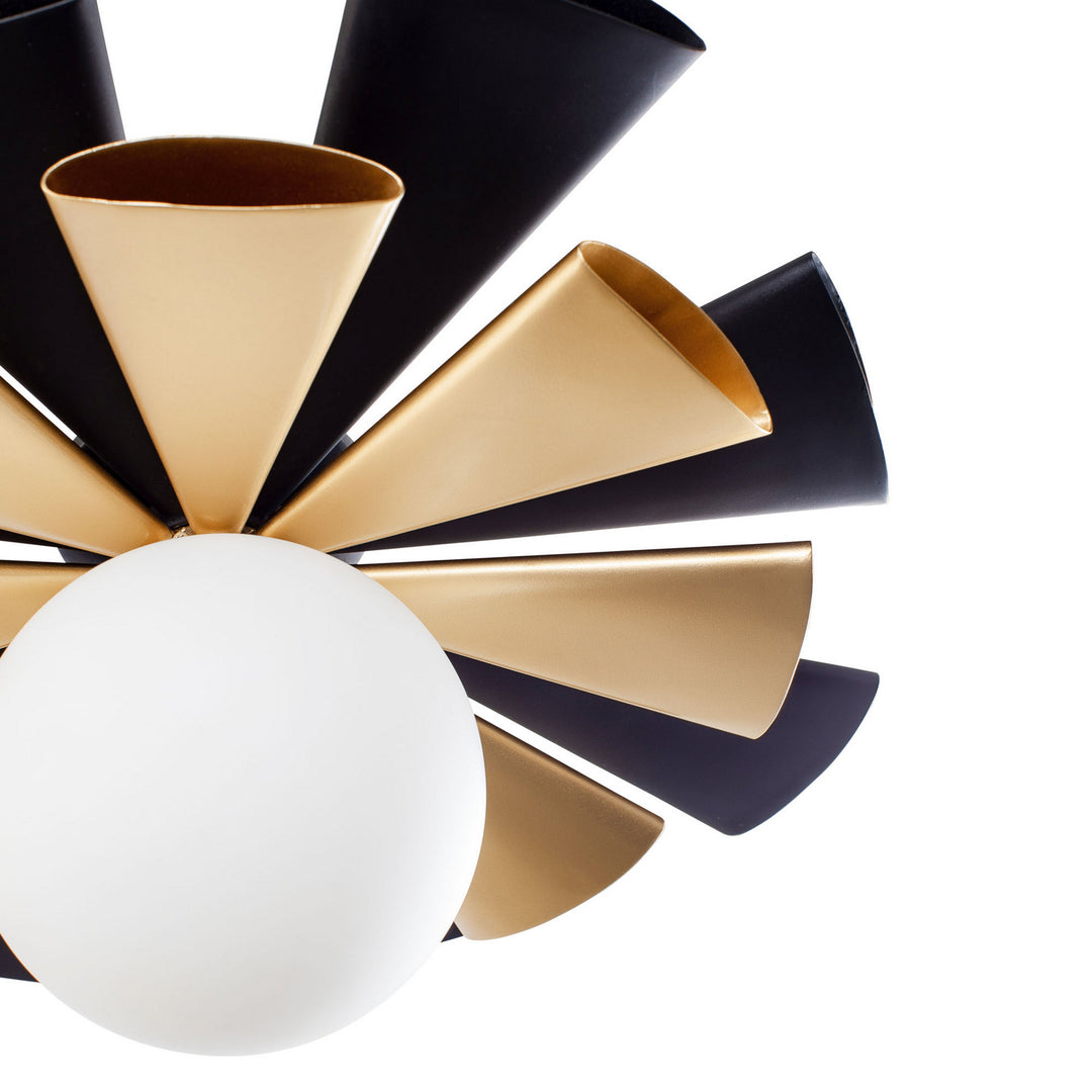 Varaluz - 372S01LMBFG - One Light Convertible Flush Mount/Wall Sconce - Daphne - Matte Black/French Gold