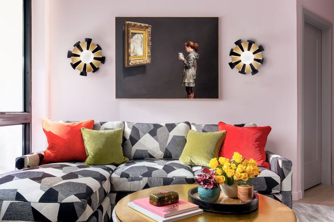 Varaluz - 372S01LMBFG - One Light Convertible Flush Mount/Wall Sconce - Daphne - Matte Black/French Gold