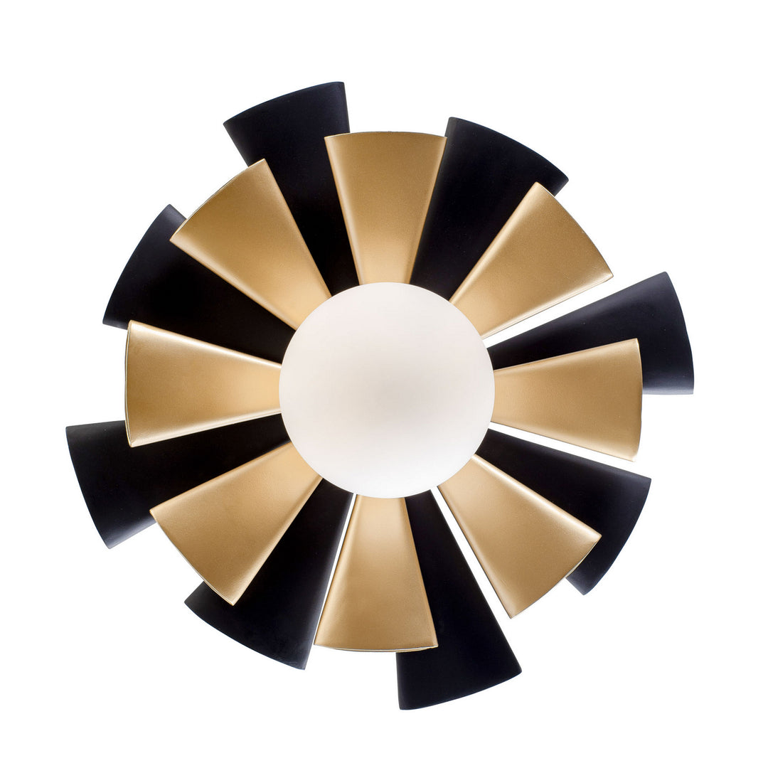 Varaluz - 372S01MMBFG - One Light Convertible Flush Mount/Wall Sconce - Daphne - Matte Black/French Gold