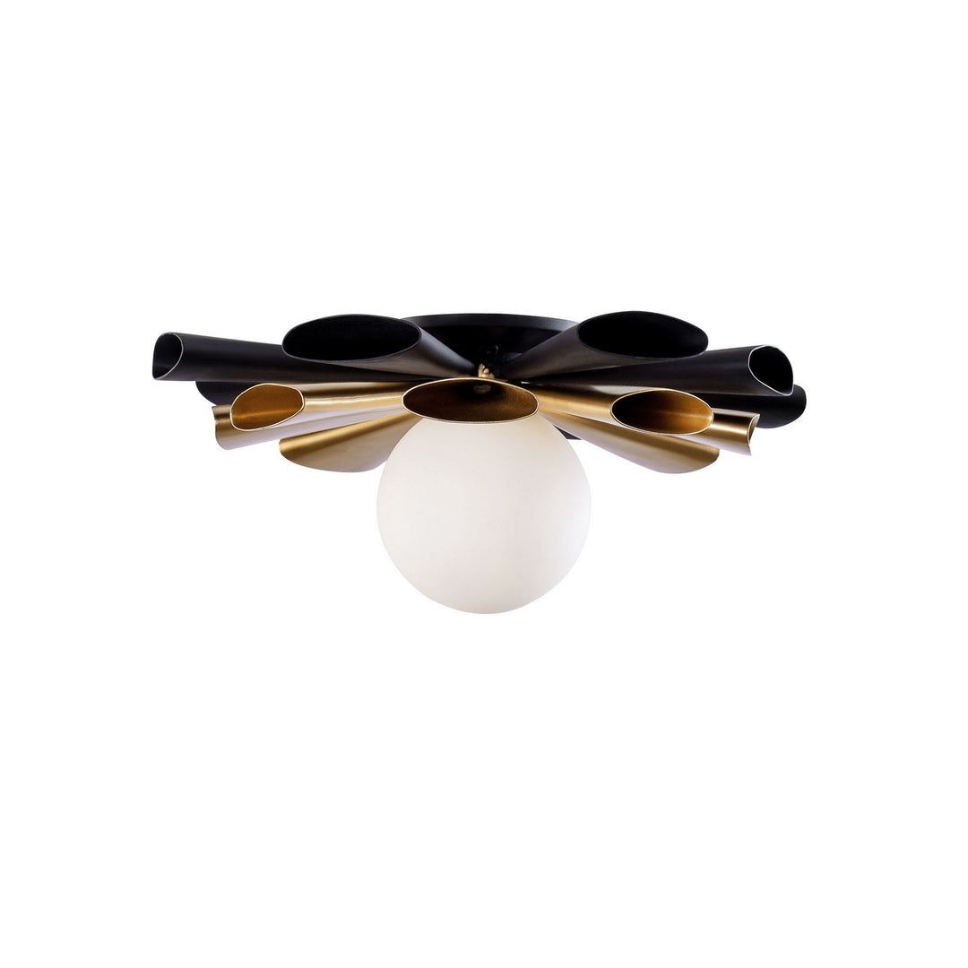 Varaluz - 372S01MMBFG - One Light Convertible Flush Mount/Wall Sconce - Daphne - Matte Black/French Gold
