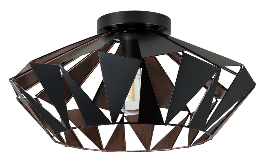 Eglo Canada - 43399A - One Light Ceiling Mount - Carlton 6 - Black & Copper