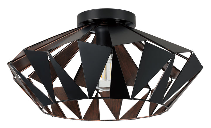 Eglo Canada - 43399A - One Light Ceiling Mount - Carlton 6 - Black & Copper