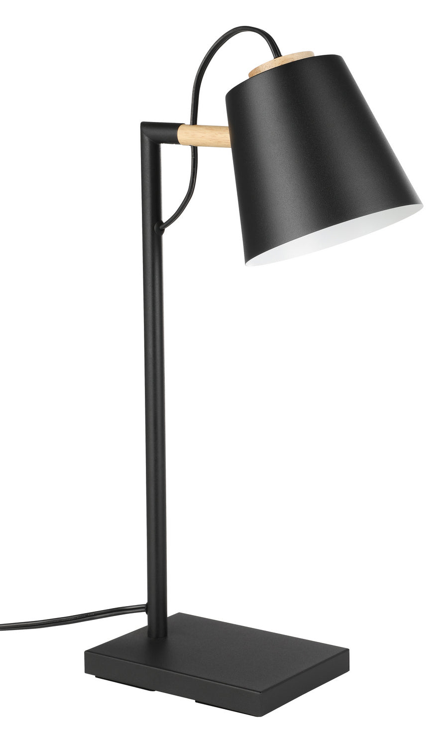Eglo Canada - 43613A - One Light Table Lamp - Lacey - Structured Black, Natural Wood