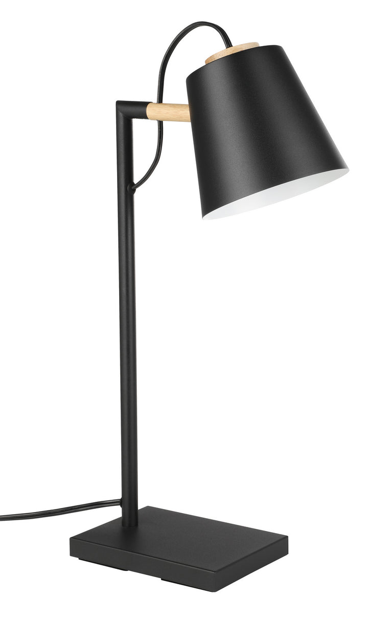 Eglo Canada - 43613A - One Light Table Lamp - Lacey - Structured Black, Natural Wood