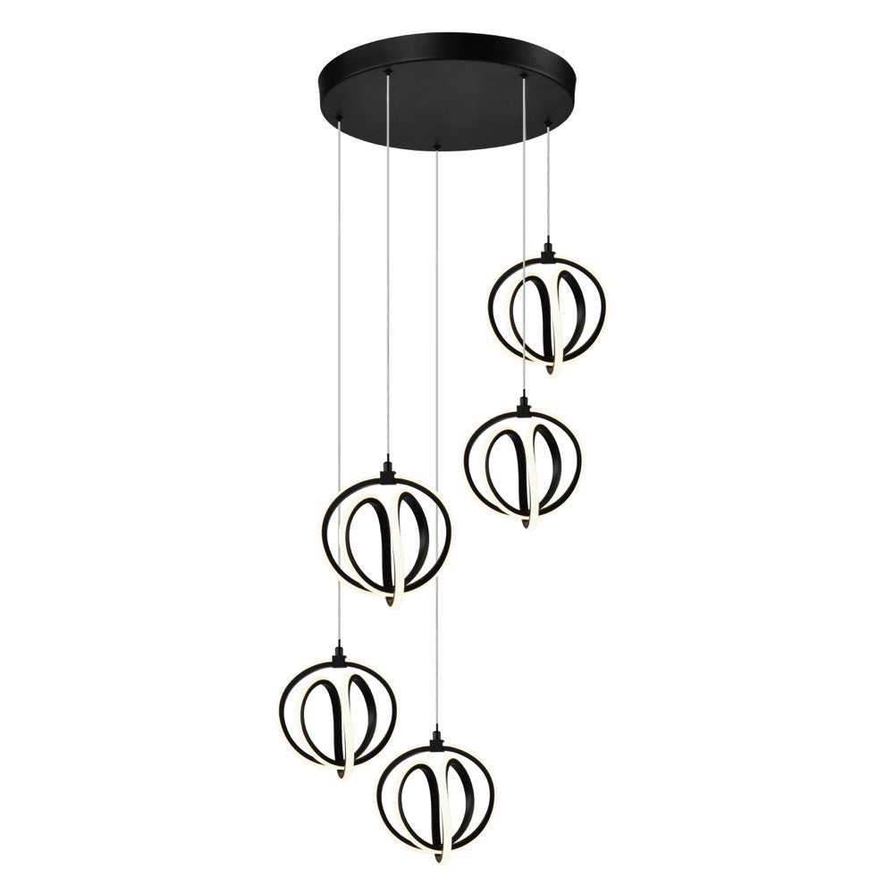 Artcraft Canada - AC6735BK - LED Chandelier - Rose - Black