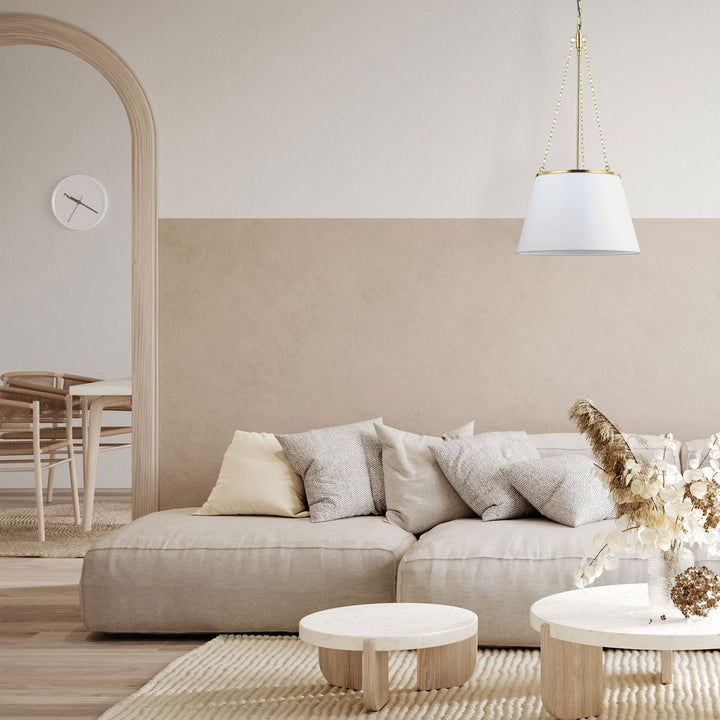 Dainolite Canada - PLY-181P-AGB-WH - One Light Pendant - Plymouth - White