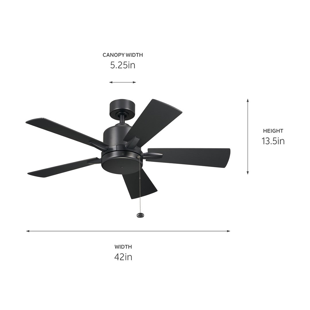 Kichler Canada - 330241SBK - 42"Ceiling Fan - Lucian II - Satin Black