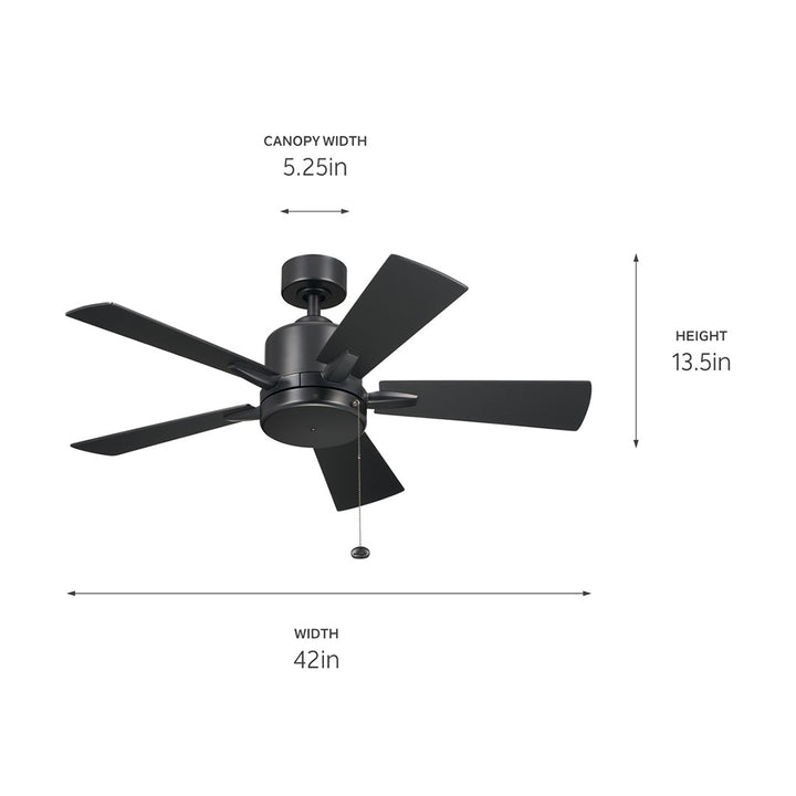 Kichler Canada - 330241SBK - 42"Ceiling Fan - Lucian II - Satin Black