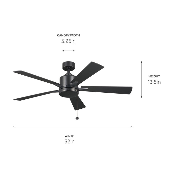 Kichler Canada - 330242SBK - 52"Ceiling Fan - Lucian Ii - Satin Black