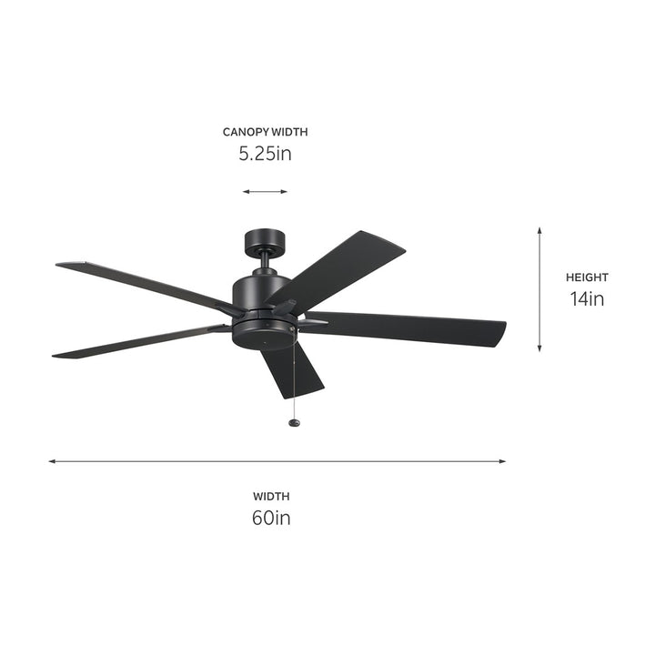 Kichler Canada - 330243SBK - 60"Ceiling Fan - Lucian II - Satin Black
