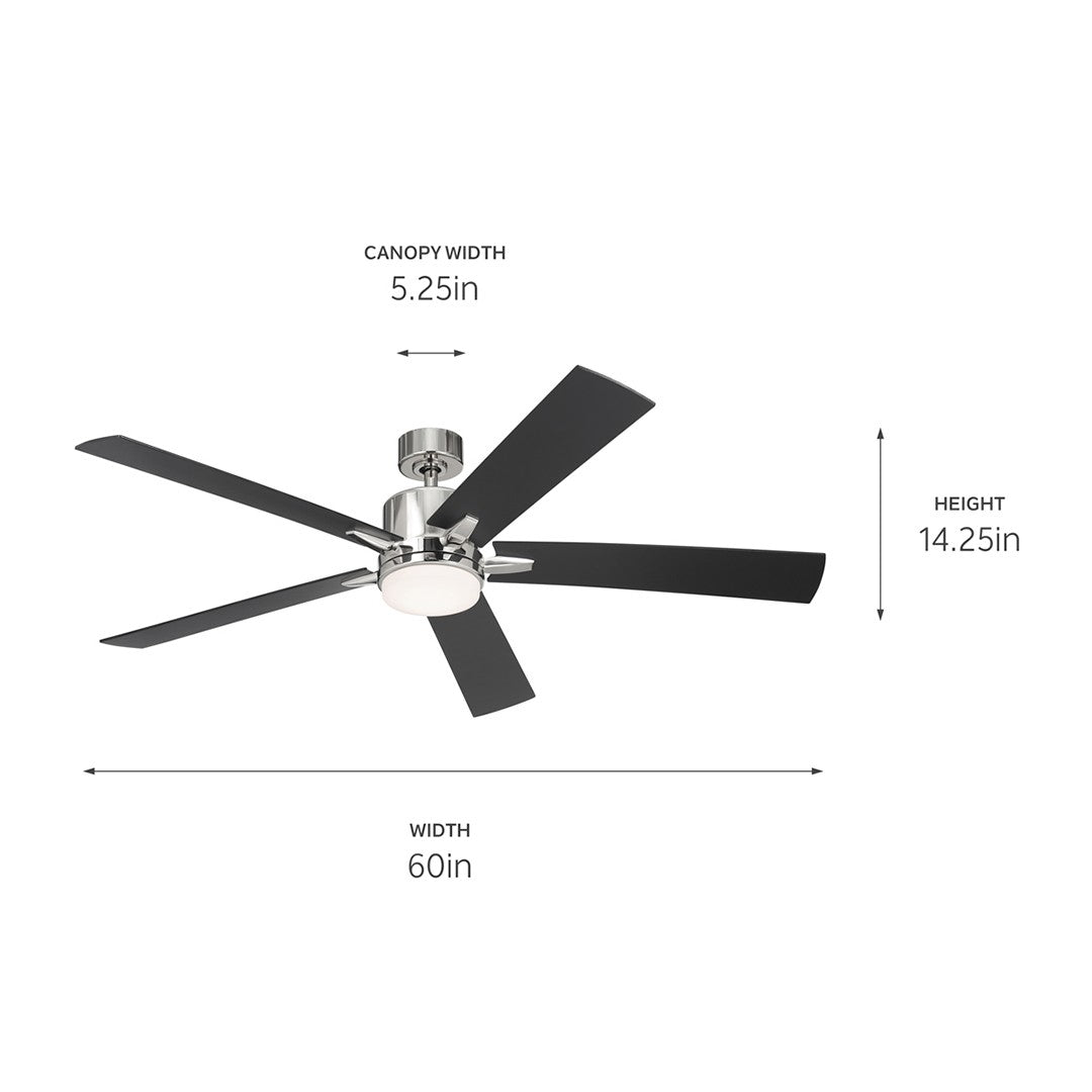 Kichler Canada - 330060PN - 60"Ceiling Fan - Lucian Elite XL - Polished Nickel