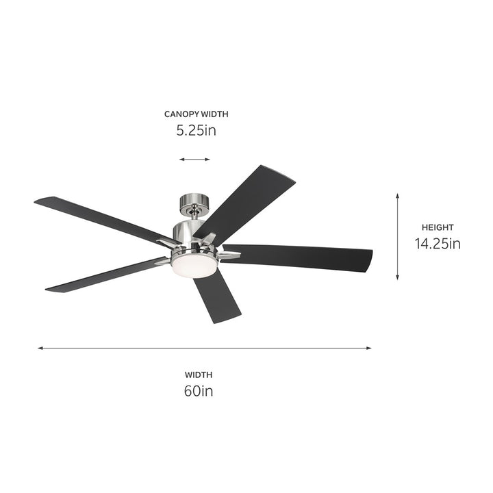 Kichler Canada - 330060PN - 60"Ceiling Fan - Lucian Elite XL - Polished Nickel