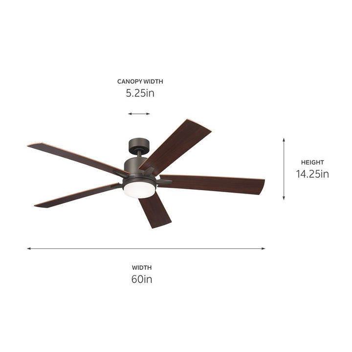 Kichler Canada - 330060OZ - 60"Ceiling Fan - Lucian Elite XL - Olde Bronze