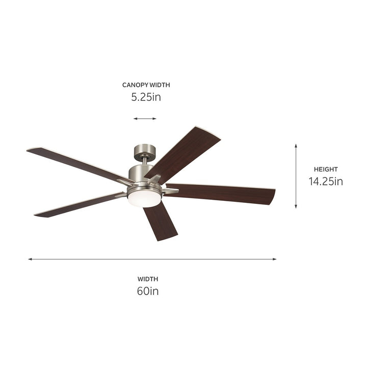 Kichler Canada - 330060NI - 60"Ceiling Fan - Lucian Elite XL - Brushed Nickel
