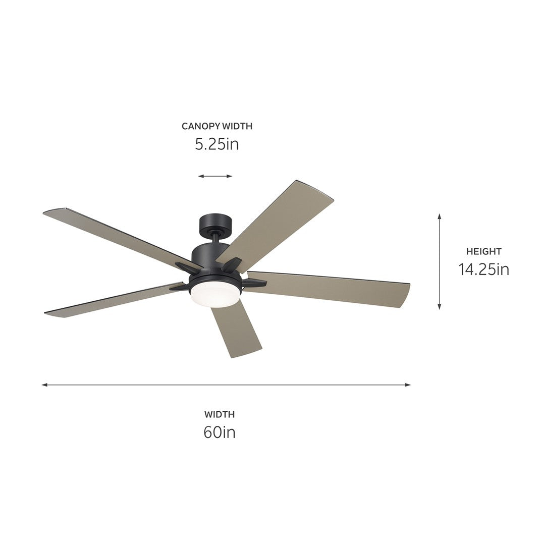 Kichler Canada - 330060SBK - 60"Ceiling Fan - Lucian Elite XL - Satin Black