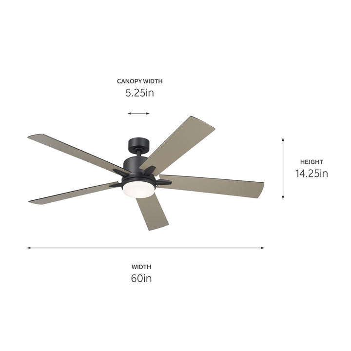 Kichler Canada - 330060SBK - 60"Ceiling Fan - Lucian Elite XL - Satin Black