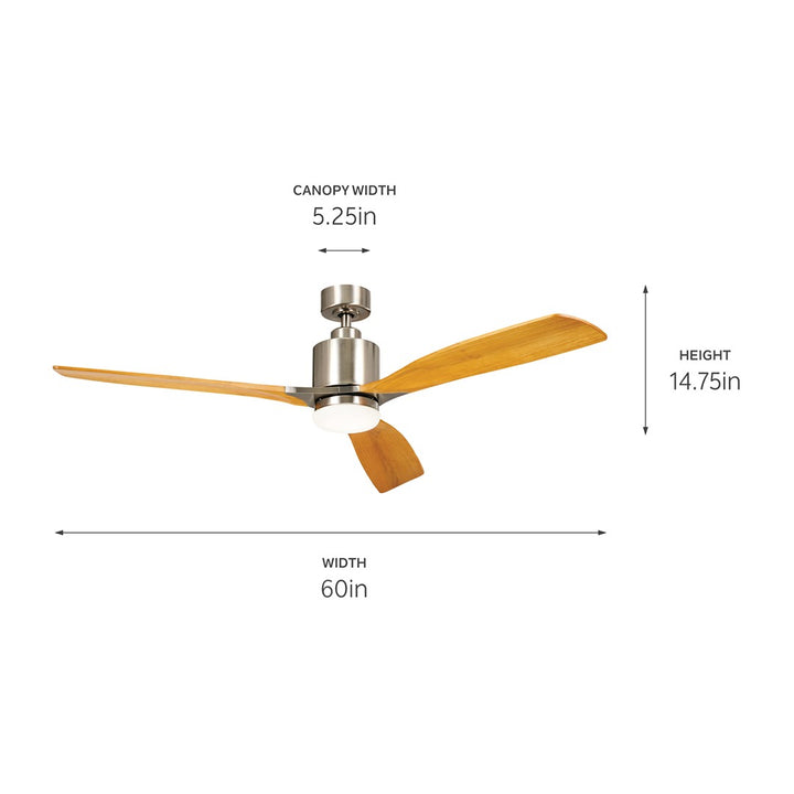 Kichler Canada - 300075BSS - 60"Ceiling Fan - Ridley II - Brushed Stainless Steel