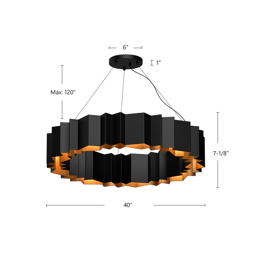Kuzco Canada - CH58040-BK/GD - 12 Light Chandelier - Akira - Black/Gold
