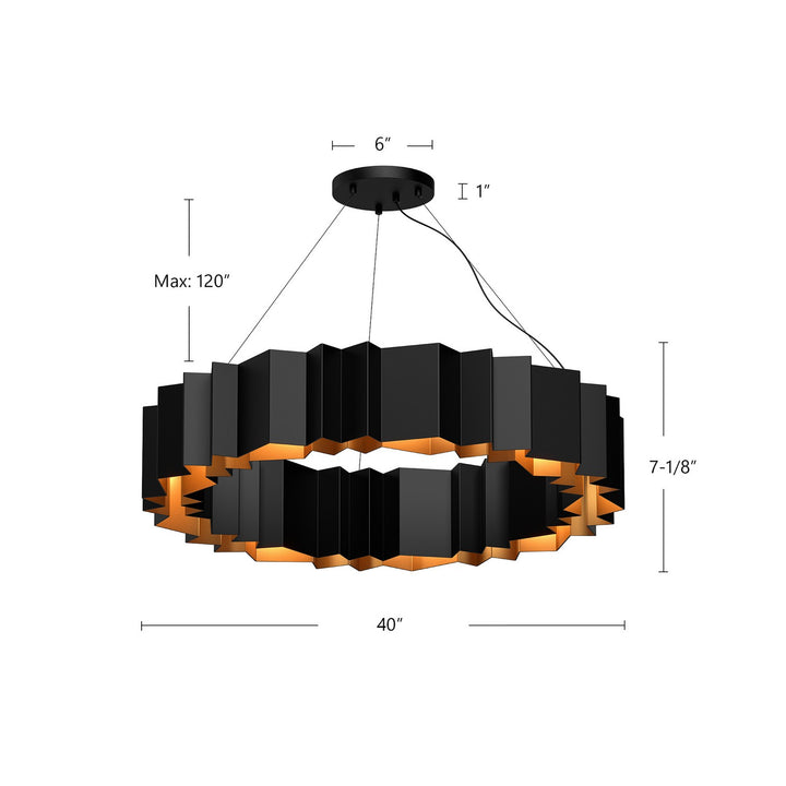 Kuzco Canada - CH58040-BK/GD - 12 Light Chandelier - Akira - Black/Gold