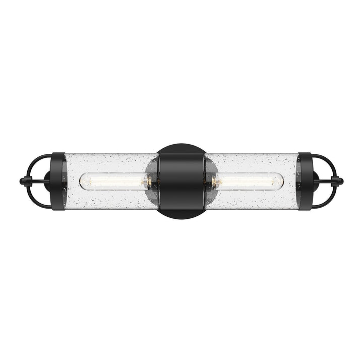 Alora Canada - EW461102BKCB - Two Light Outdoor Wall Lantern - Lancaster - Clear Bubble Glass/Textured Black