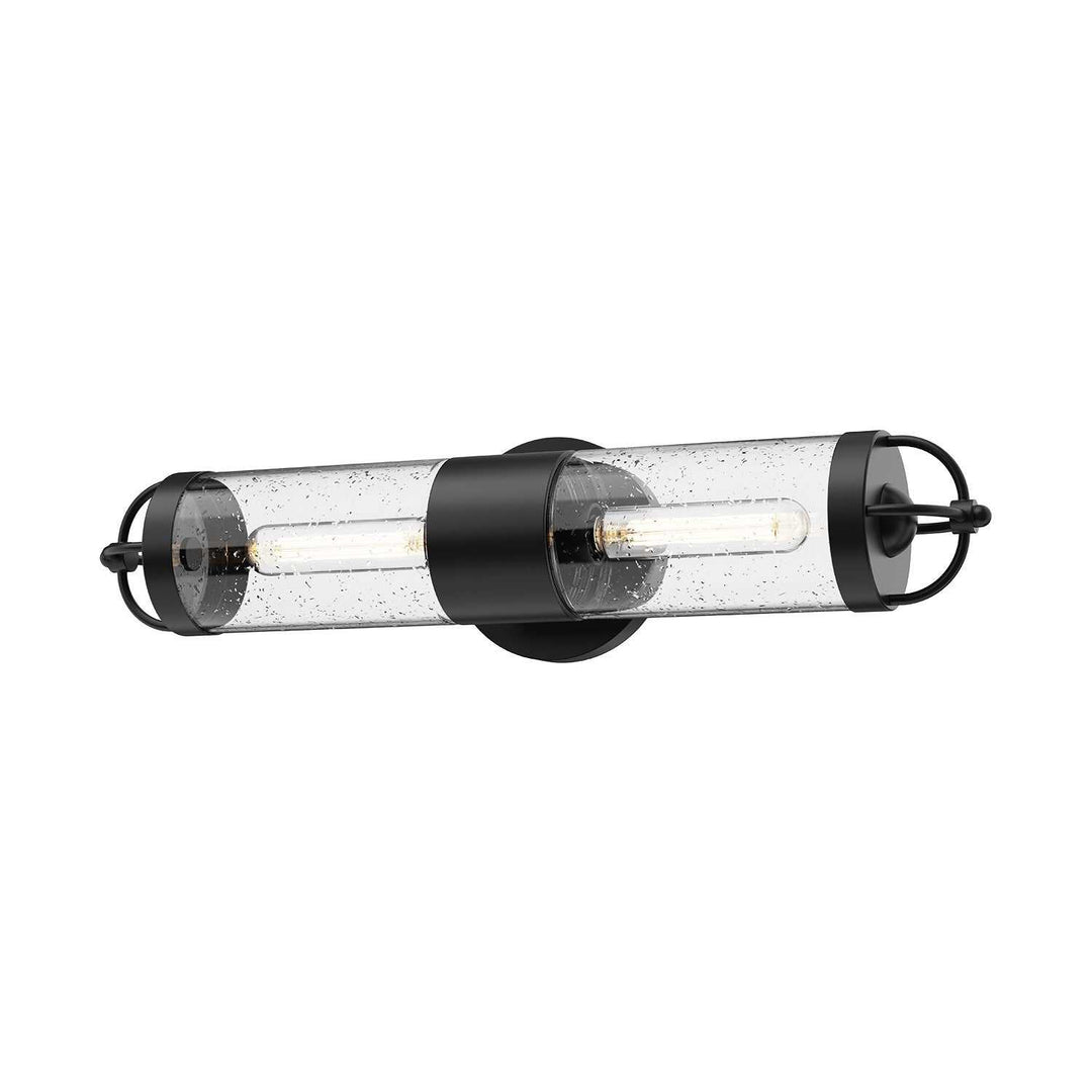 Alora Canada - EW461102BKCB - Two Light Outdoor Wall Lantern - Lancaster - Clear Bubble Glass/Textured Black