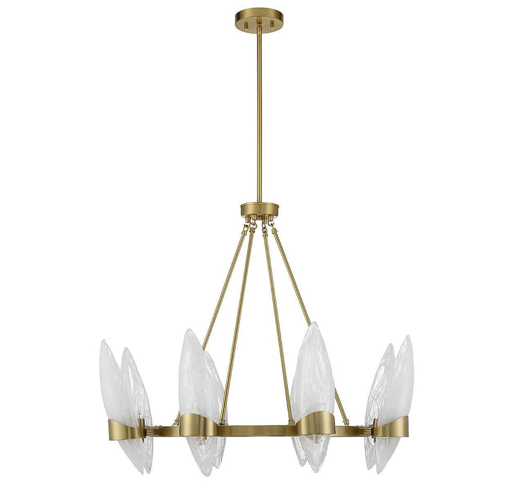 Nouvel Eight Light Chandelier in Warm Brass Savoy House