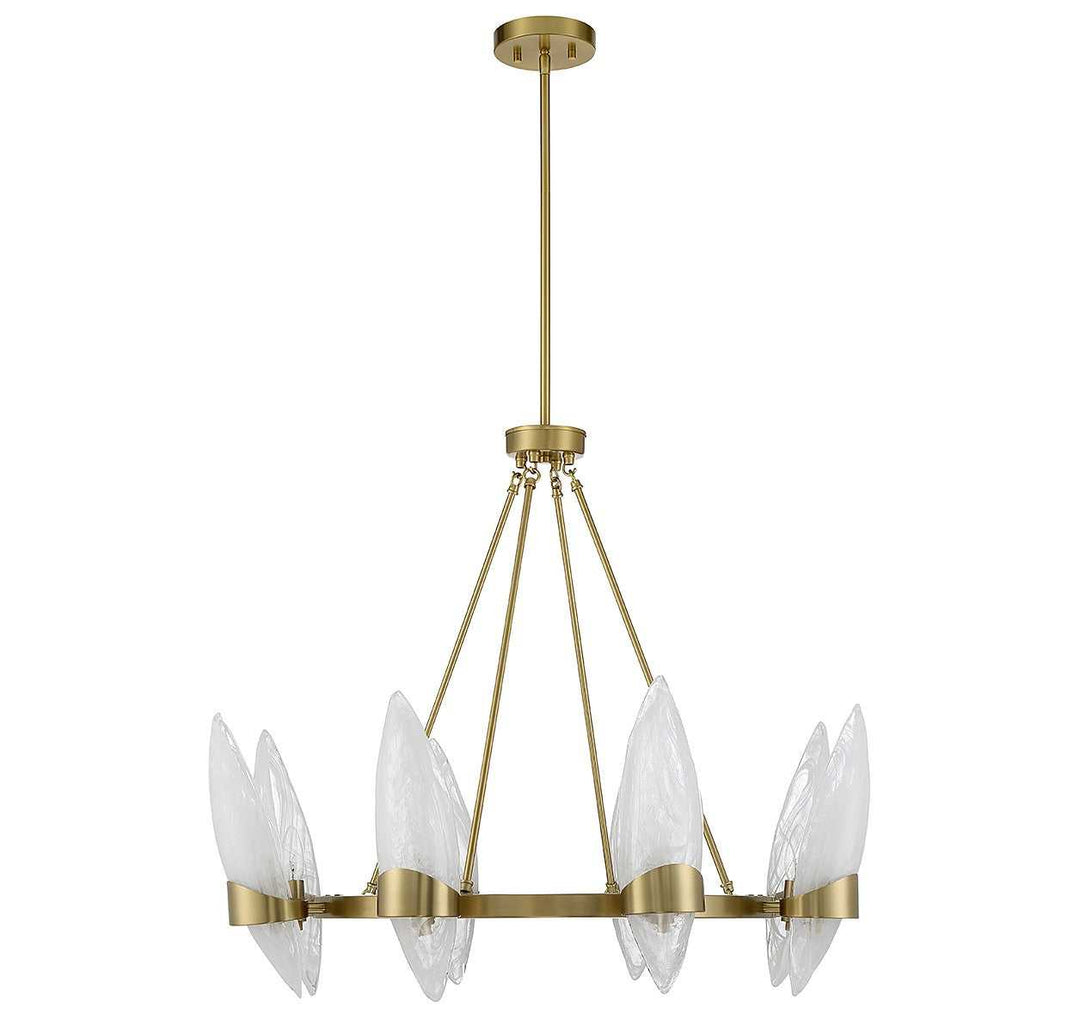 Nouvel Eight Light Chandelier in Warm Brass Savoy House