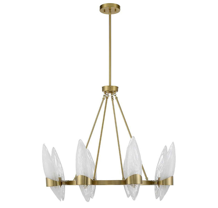 Nouvel Eight Light Chandelier in Warm Brass Savoy House