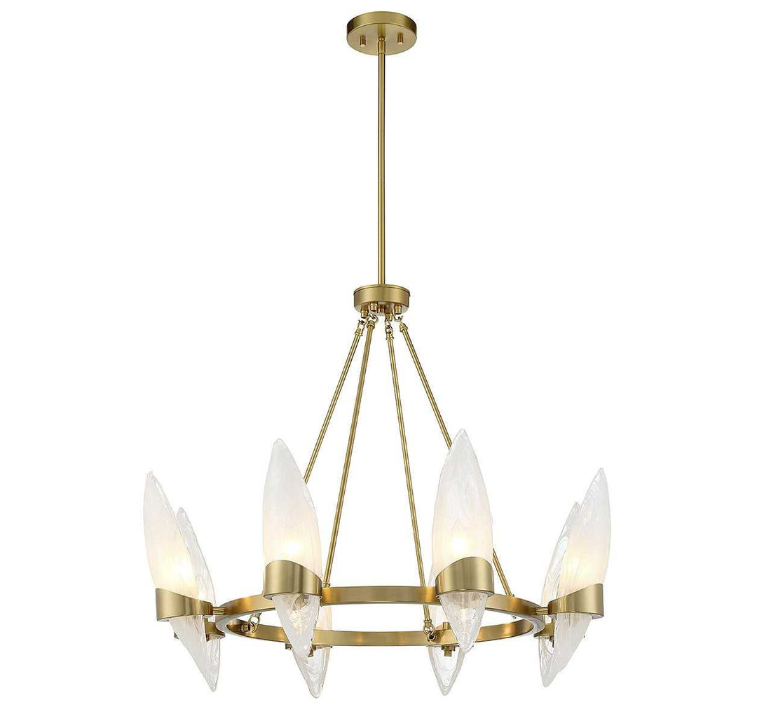 Nouvel Eight Light Chandelier in Warm Brass Savoy House
