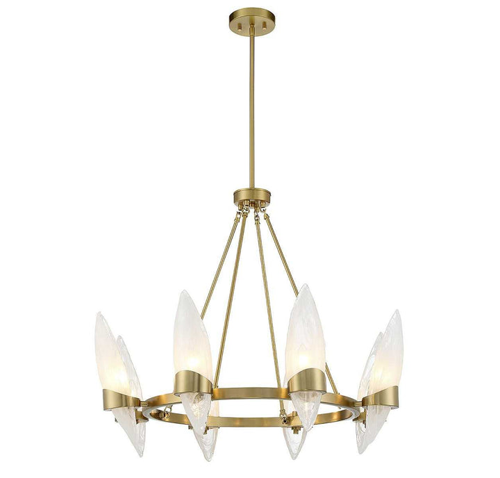 Nouvel Eight Light Chandelier in Warm Brass Savoy House