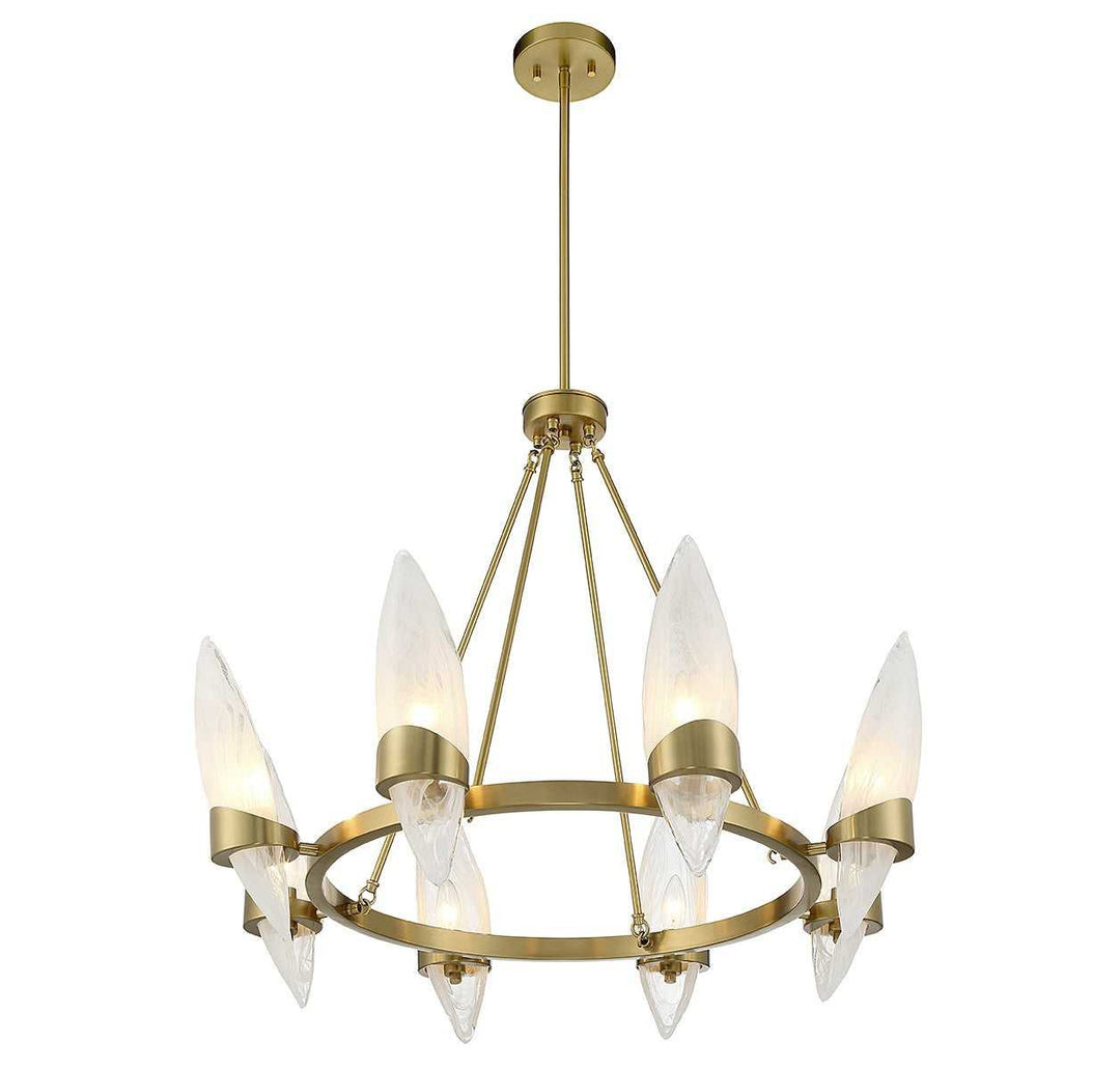 Nouvel Eight Light Chandelier in Warm Brass Savoy House
