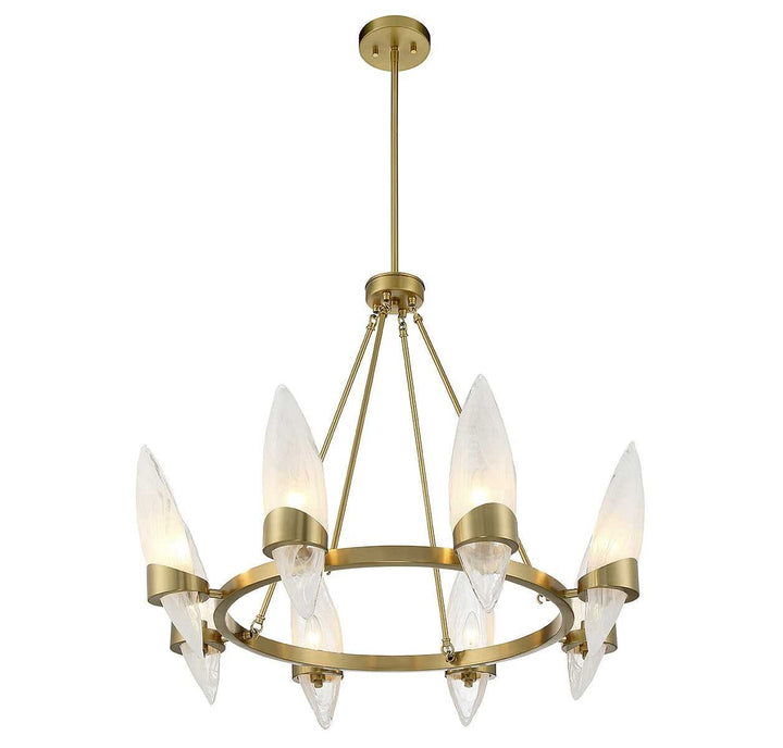 Nouvel Eight Light Chandelier in Warm Brass Savoy House