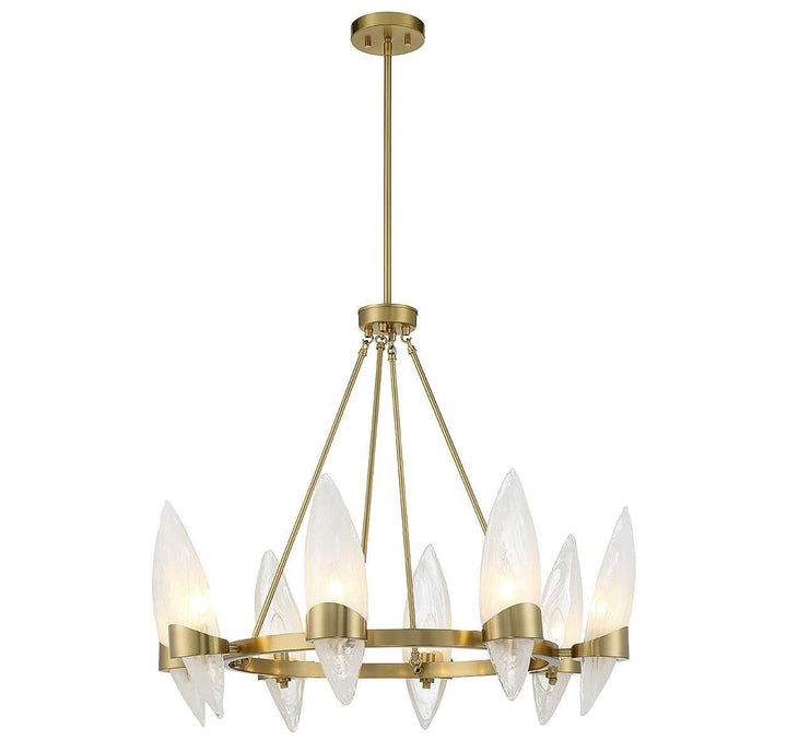 Nouvel Eight Light Chandelier in Warm Brass Savoy House