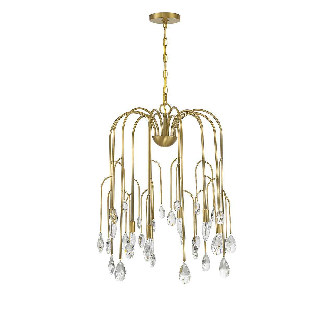 Anholt Six Light Chandelier in Noble Brass Savoy House