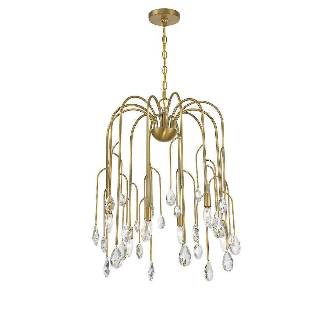 Anholt Six Light Chandelier in Noble Brass Savoy House