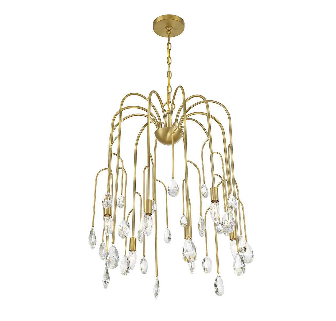 Anholt Six Light Chandelier in Noble Brass Savoy House