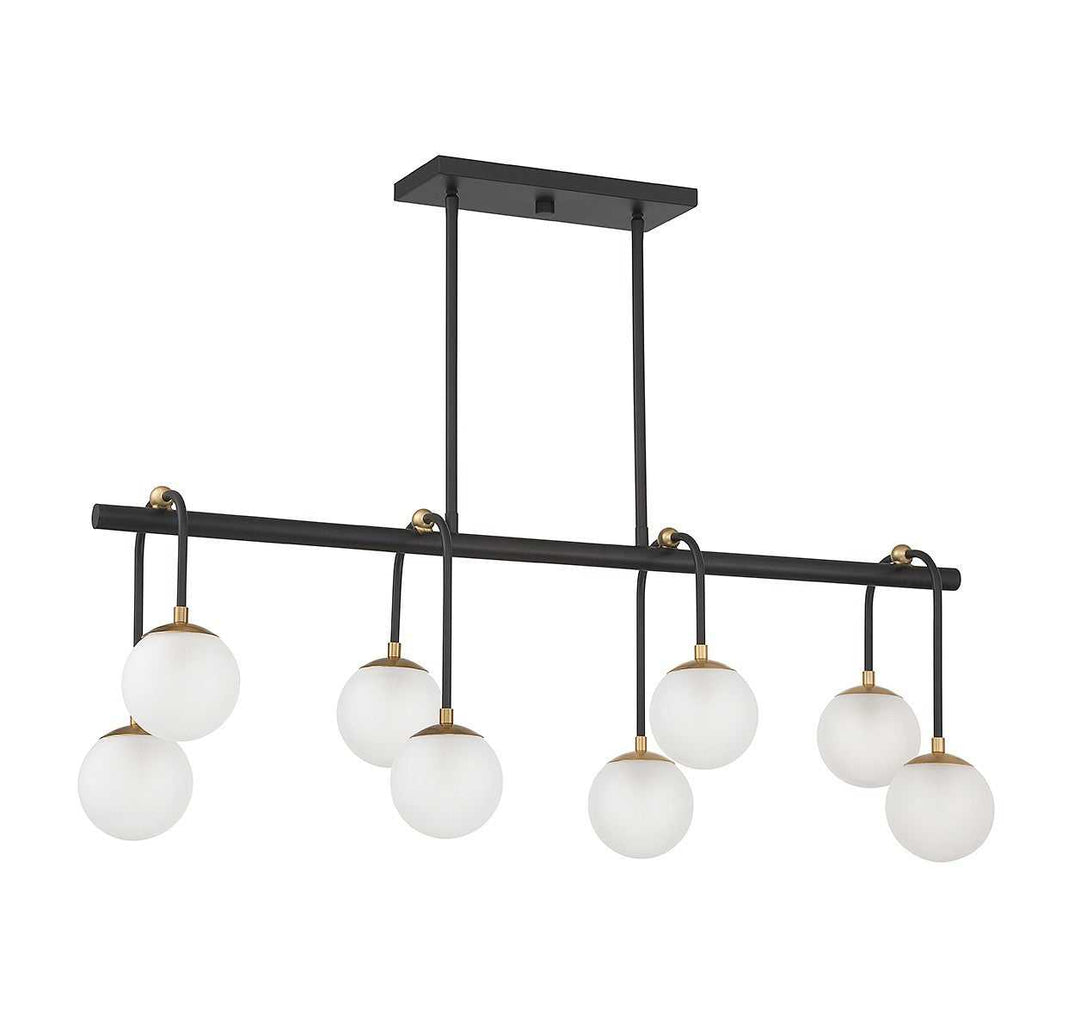 Savoy House - 1-6699-8-143 - Eight Light Linear Chandelier - Couplet - Matte Black w/Warm Brass