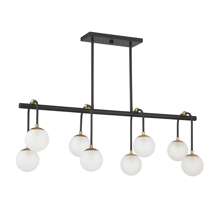 Savoy House - 1-6699-8-143 - Eight Light Linear Chandelier - Couplet - Matte Black w/Warm Brass