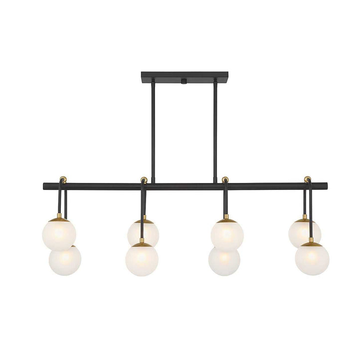 Savoy House - 1-6699-8-143 - Eight Light Linear Chandelier - Couplet - Matte Black w/Warm Brass