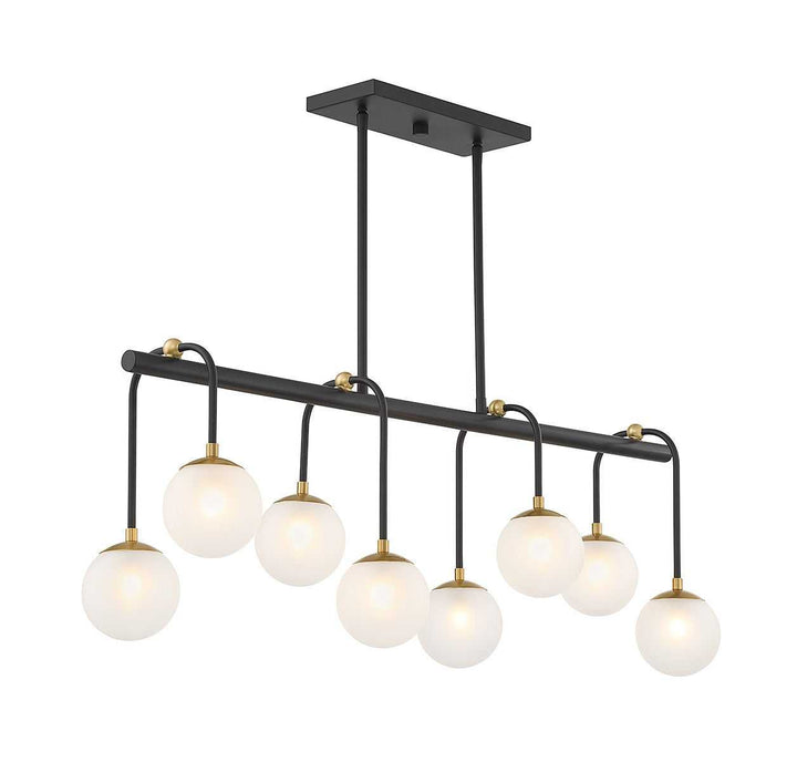 Savoy House - 1-6699-8-143 - Eight Light Linear Chandelier - Couplet - Matte Black w/Warm Brass