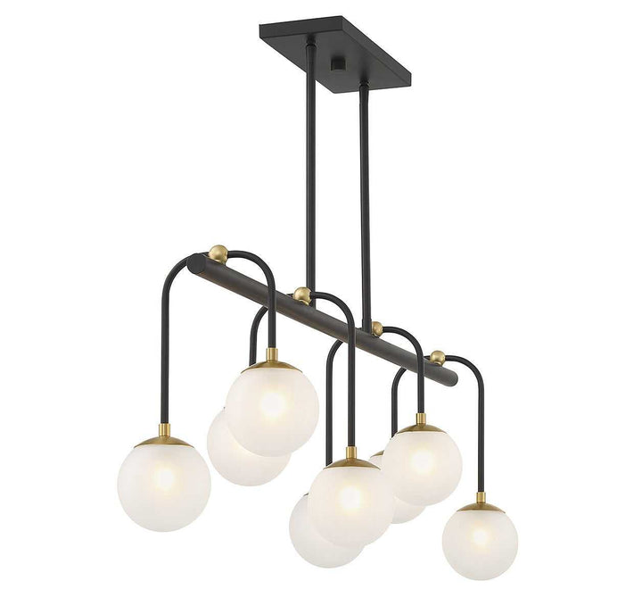 Savoy House - 1-6699-8-143 - Eight Light Linear Chandelier - Couplet - Matte Black w/Warm Brass