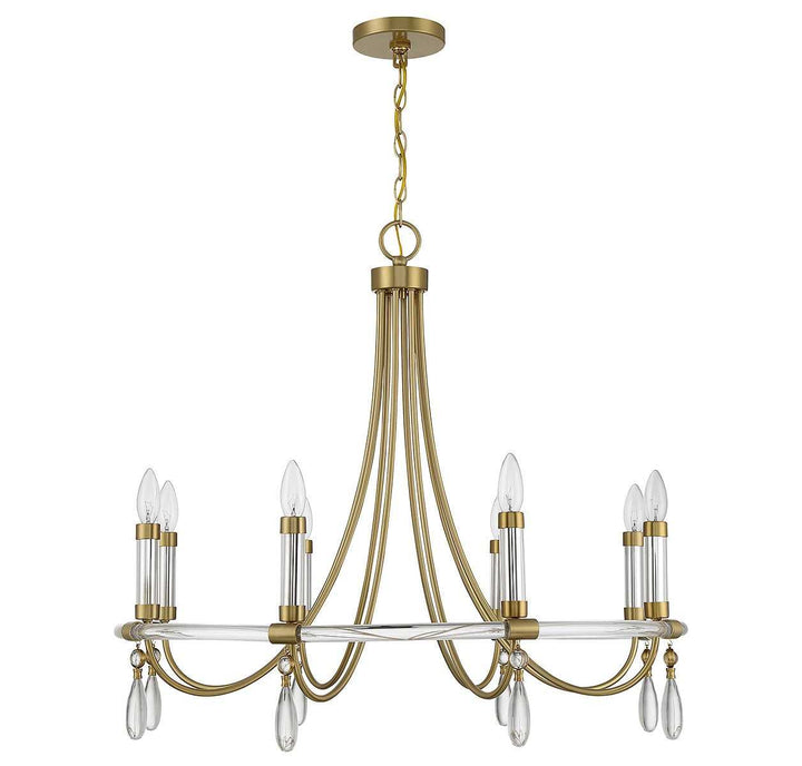 Savoy House - 1-7718-8-195 - Eight Light Chandelier - Mayfair - Warm Brass/Chrome