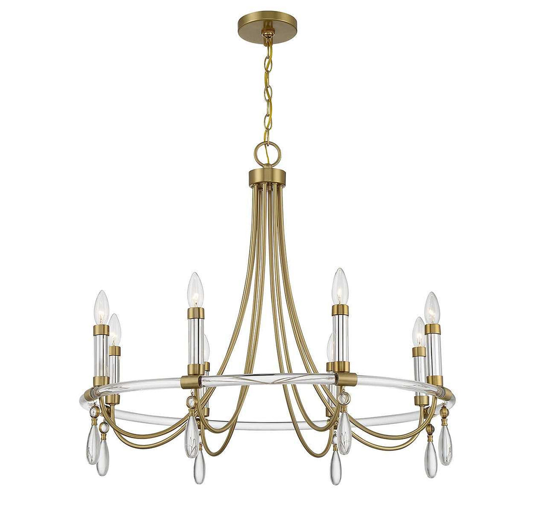 Savoy House - 1-7718-8-195 - Eight Light Chandelier - Mayfair - Warm Brass/Chrome