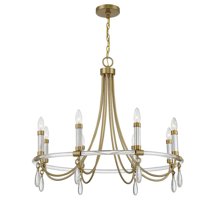 Savoy House - 1-7718-8-195 - Eight Light Chandelier - Mayfair - Warm Brass/Chrome