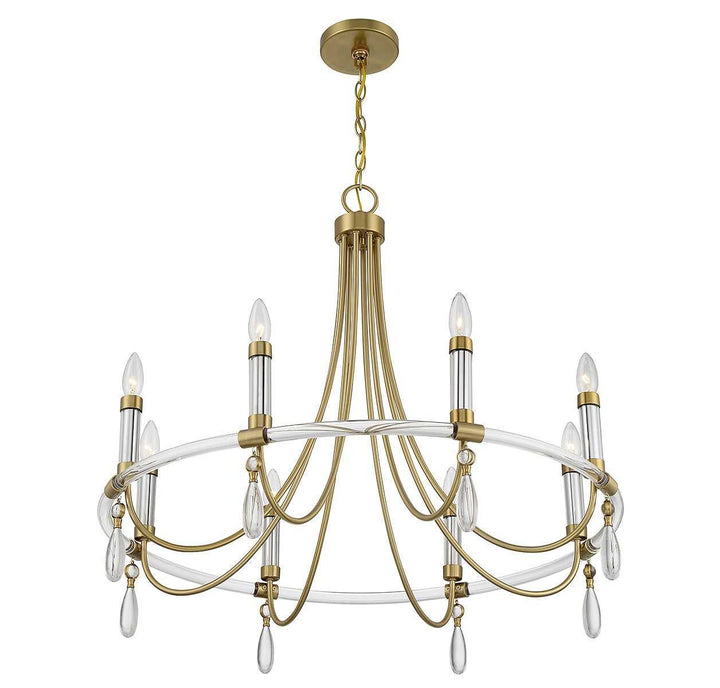Savoy House - 1-7718-8-195 - Eight Light Chandelier - Mayfair - Warm Brass/Chrome