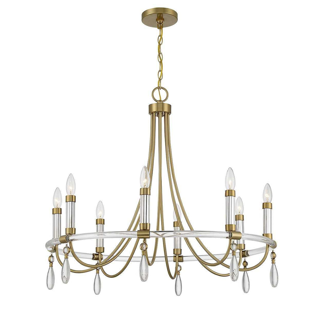 Savoy House - 1-7718-8-195 - Eight Light Chandelier - Mayfair - Warm Brass/Chrome