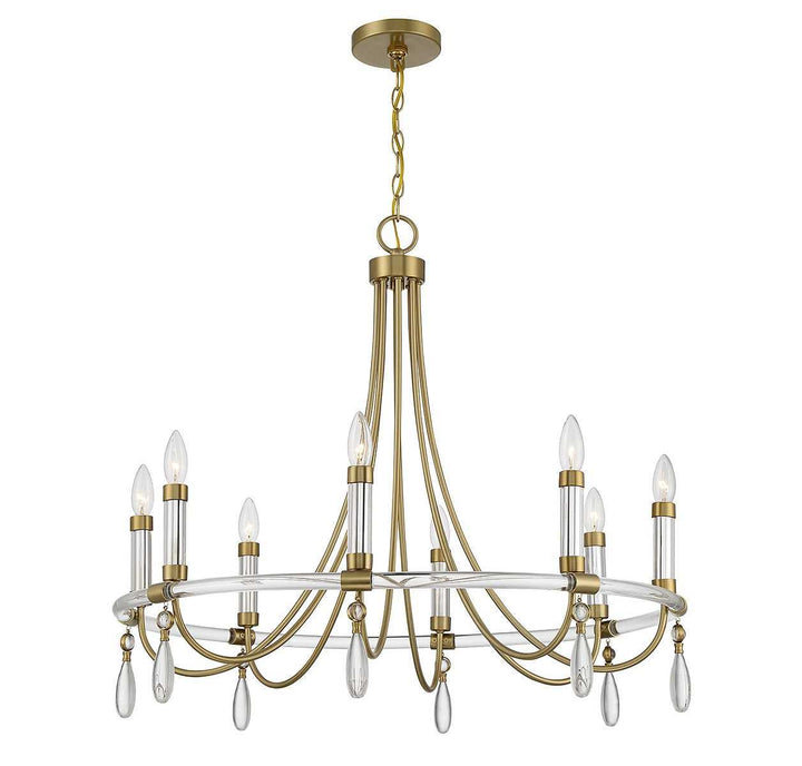 Savoy House - 1-7718-8-195 - Eight Light Chandelier - Mayfair - Warm Brass/Chrome